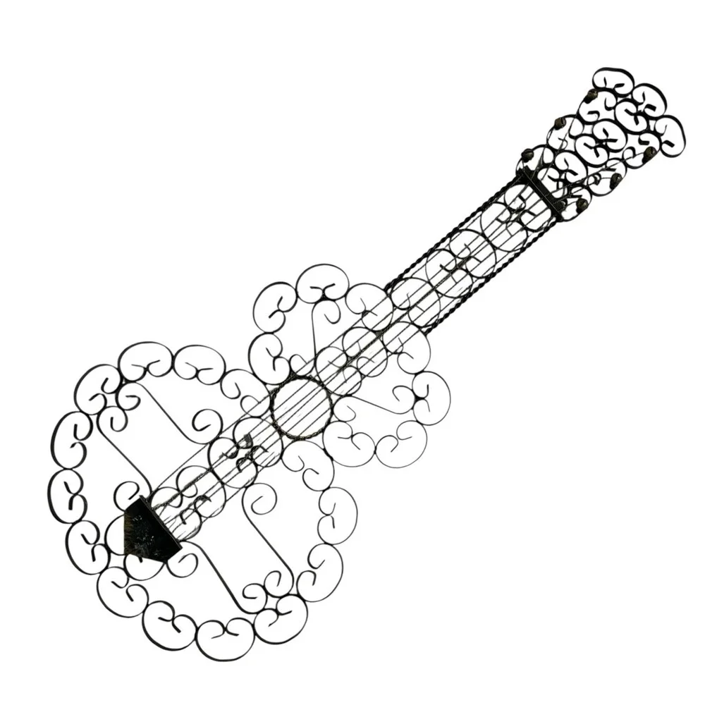 Vintage Guitar Metal Scrollwork Wall‎ Hanging Decoration 27